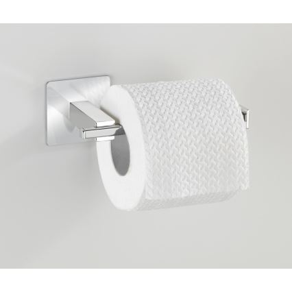 WENKO 23859800 - Portarotolo per carta igienica TURBO-LOC QUADRO ED 16,5x6,5 cm acciaio inox