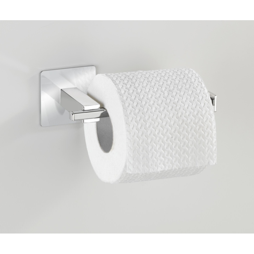 WENKO 23859800 - Portarotolo per carta igienica TURBO-LOC QUADRO ED 16,5x6,5 cm acciaio inox