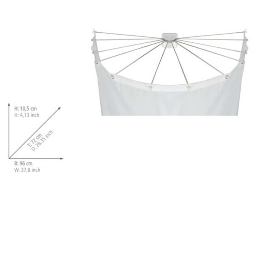WENKO 23863100 - Supporto doccia 96x72 cm acciaio inox/bianco