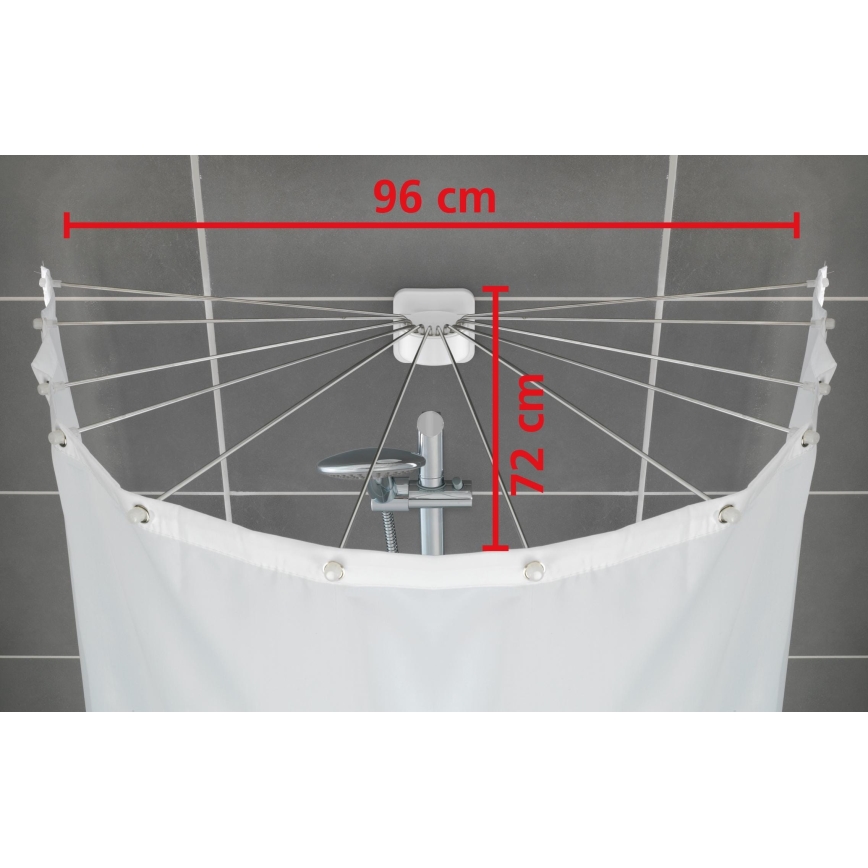 WENKO 23863100 - Supporto doccia 96x72 cm acciaio inox/bianco