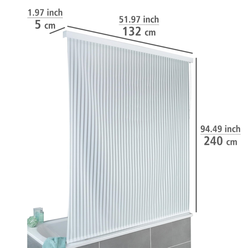 WENKO 23864100 - Tenda a rullo per doccia 132x240 cm bianca