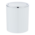 WENKO 23930100 - Cestino INCA 14x16,8 cm bianco/cromo lucido