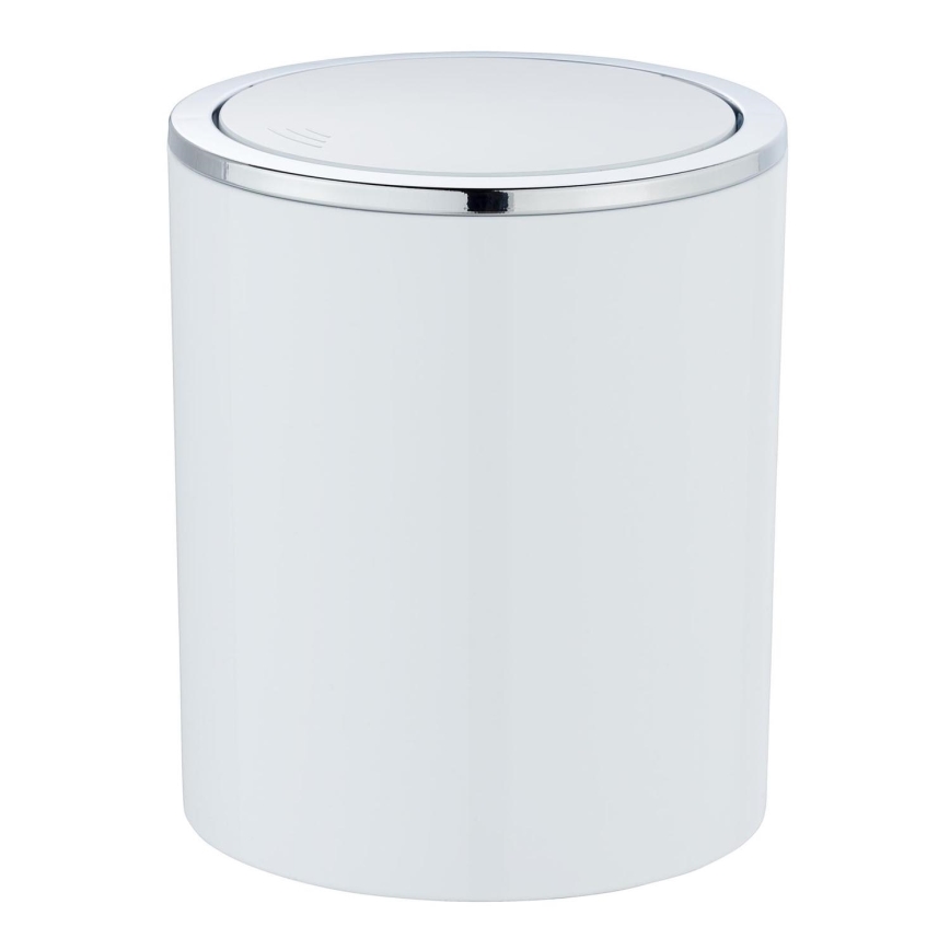 WENKO 23930100 - Cestino INCA 14x16,8 cm bianco/cromo lucido