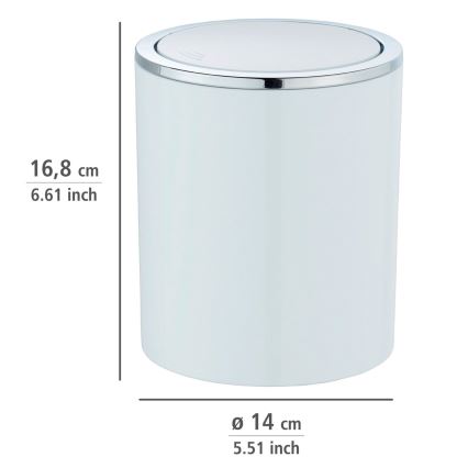 WENKO 23930100 - Cestino INCA 14x16,8 cm bianco/cromo lucido