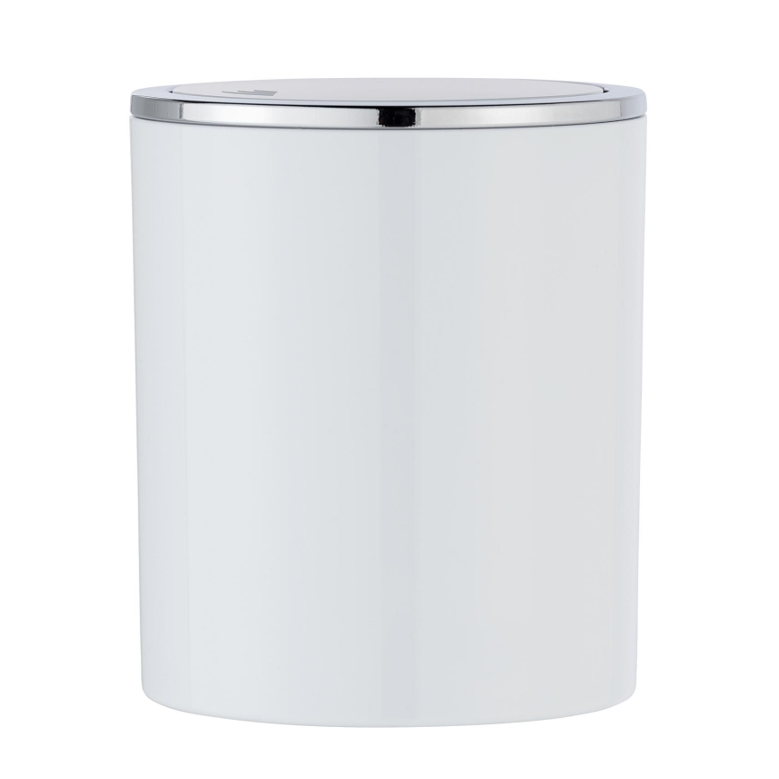 WENKO 23930100 - Cestino INCA 14x16,8 cm bianco/cromo lucido