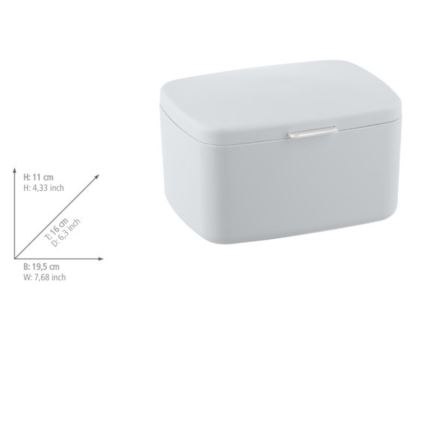 WENKO 23960100 - Scatola BARCELONA 19,5x16 cm bianca/cromo lucido
