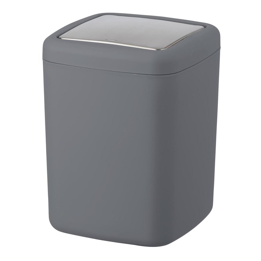 WENKO 23979100 - Cestino BARCELONA 15x20 cm antracite/cromo lucido