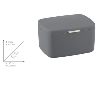 WENKO 23981100 - Scatola BARCELONA 19,5x16 cm antracite/cromo lucido