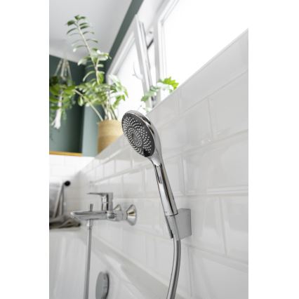 WENKO 23992100 - Doccetta con sistema a risparmio idrico 9,5x9,5 cm cromo lucido/grigio