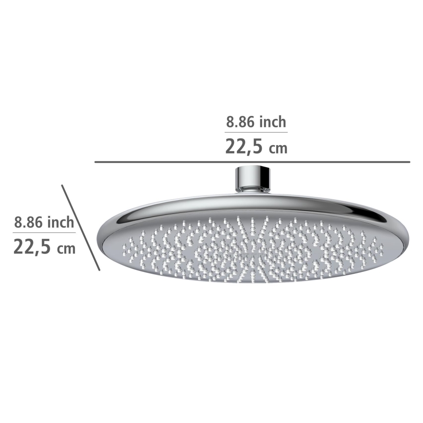 WENKO 23998100 - Soffione doccia SISTEMA RISPARMIO IDRICO 22,5x22,5 cm cromo lucido