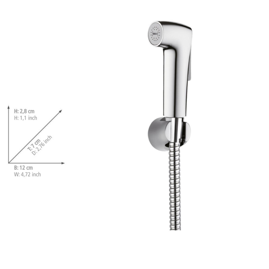 WENKO 23999100 - Set bidet SISTEMA DI RISPARMIO IDRICO 12x7 cm cromo lucido/argento