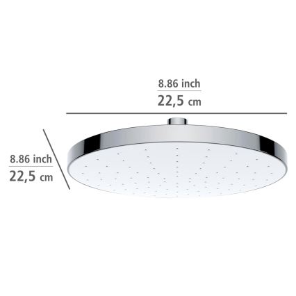 WENKO 24000100-Soffione doccia PULIZIA AUTOMATICA 22,5x22,5 cm cromo lucido/bianco