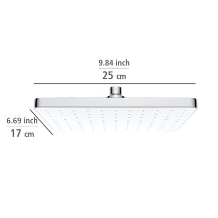 WENKO 24001100 - Soffione doccia PULIZIA AUTOMATICA 25 x 17 cm cromo lucido/bianco
