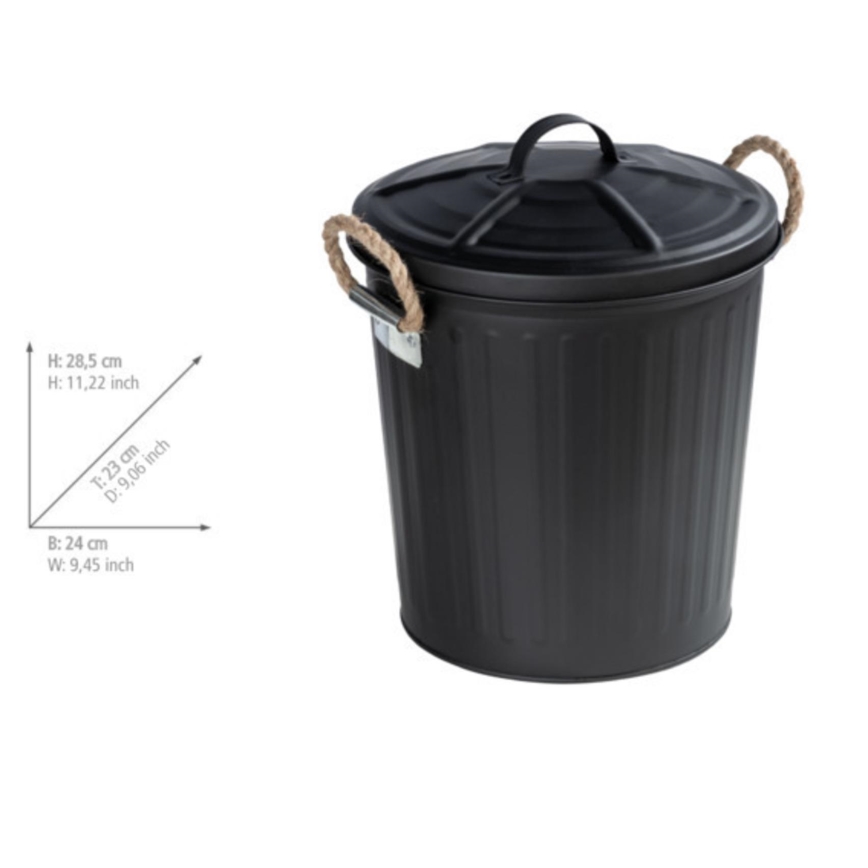WENKO 24022100 - Cesto GARA 24x28,5 cm nero