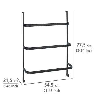 WENKO 24026100 - Porta asciugamani IRPINIA 54,5x77,5 cm nero