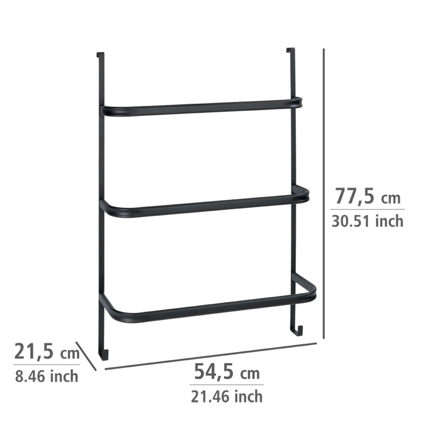 WENKO 24026100 - Porta asciugamani IRPINIA 54,5x77,5 cm nero