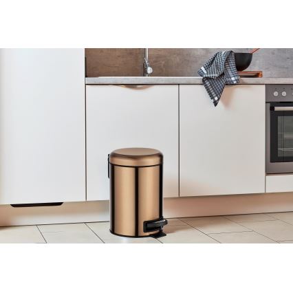 WENKO 24036100 - Cestino LEMAN 17x25 cm acciaio inox/rame/nero