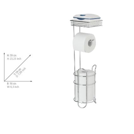 WENKO 24074800 - Porta rotolo per carta igienica 16x59 cm cromo lucido