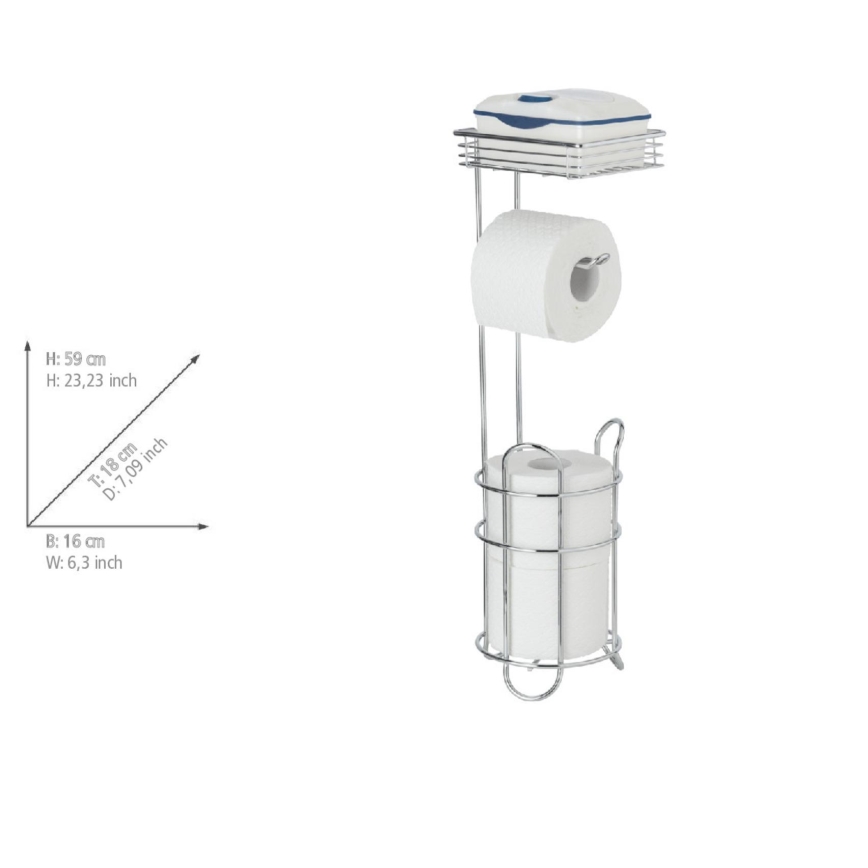 WENKO 24074800 - Porta rotolo per carta igienica 16x59 cm cromo lucido