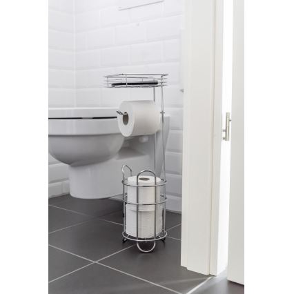 WENKO 24074800 - Porta rotolo per carta igienica 16x59 cm cromo lucido