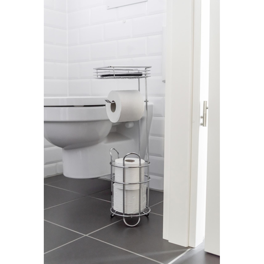 WENKO 24074800 - Porta rotolo per carta igienica 16x59 cm cromo lucido