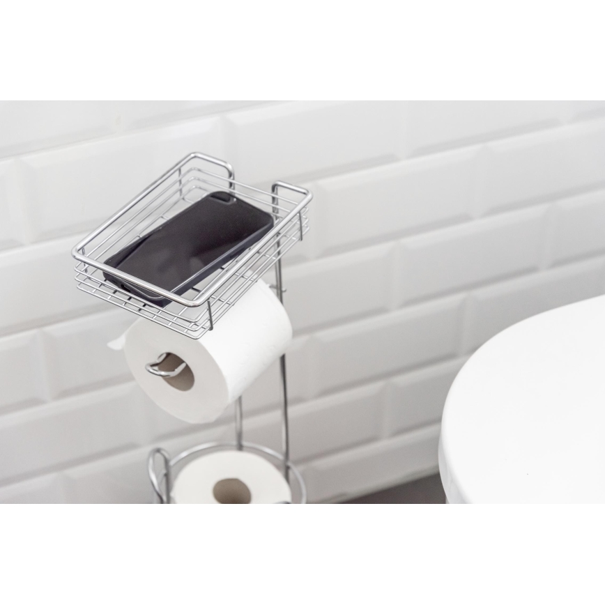 WENKO 24074800 - Porta rotolo per carta igienica 16x59 cm cromo lucido