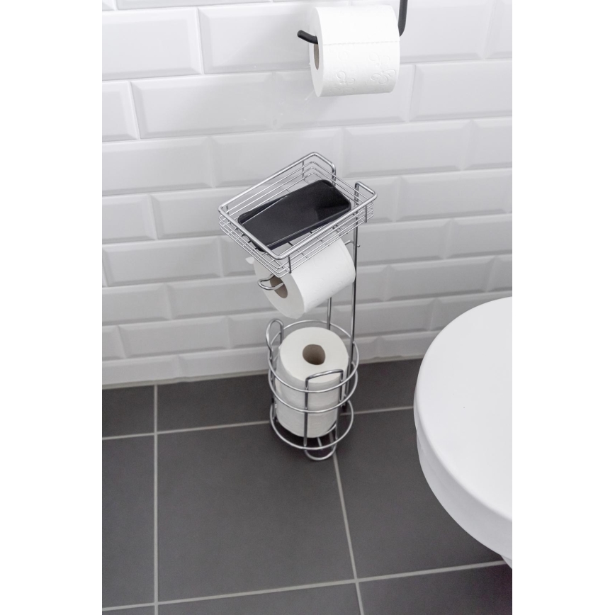 WENKO 24074800 - Porta rotolo per carta igienica 16x59 cm cromo lucido