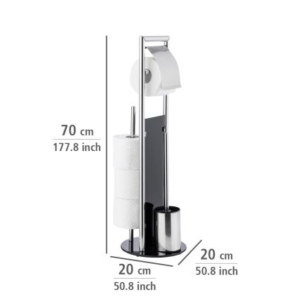 WENKO 24075800 - Set WC RAVINA 20x707 cm acciaio inossidabile/argento/nero