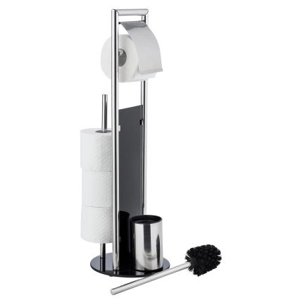 WENKO 24075800 - Set WC RAVINA 20x707 cm acciaio inossidabile/argento/nero