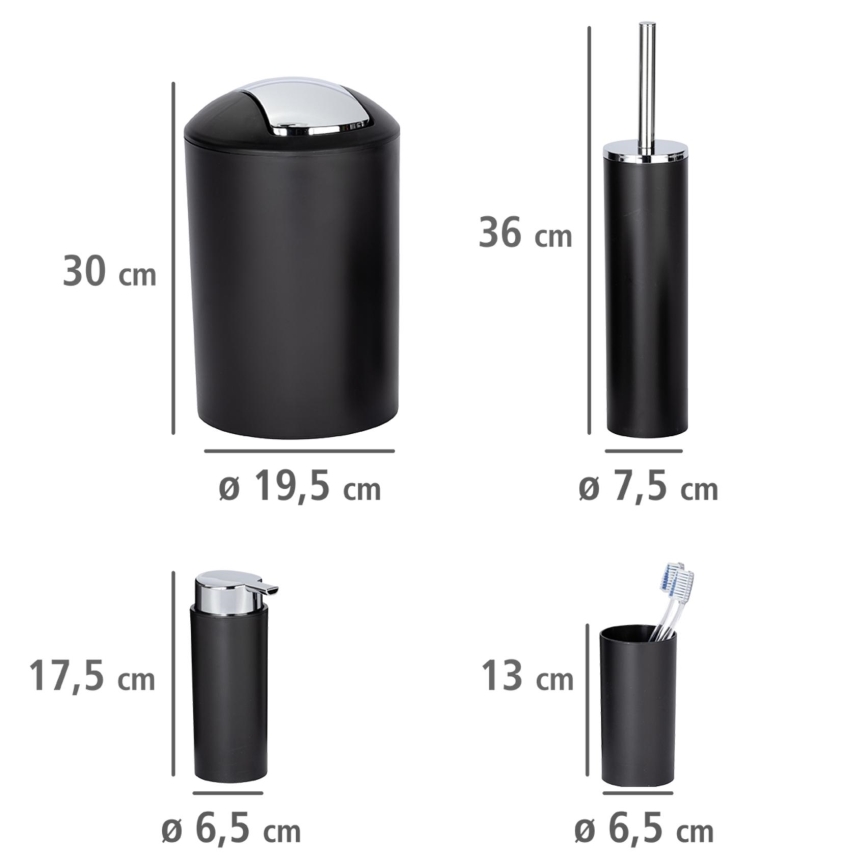 WENKO 24078800 - Set CALVO 6,5x13 cm nero/cromo lucido