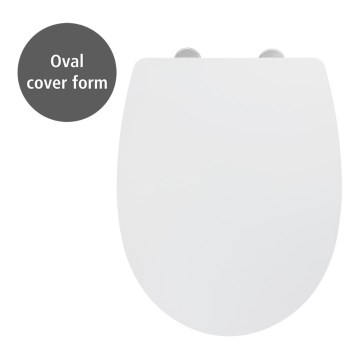 WENKO 24080800-WC sedile WC TAVOLA 36,5x45 cm bianco, finitura cromata lucida