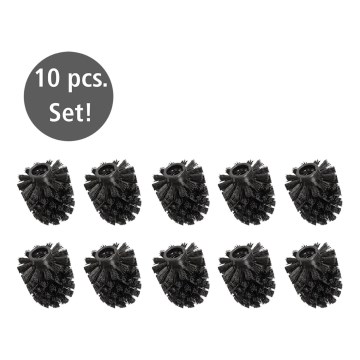 WENKO 24090800 - Testina di ricambio per scopino WC 8x9,3 cm, nera
