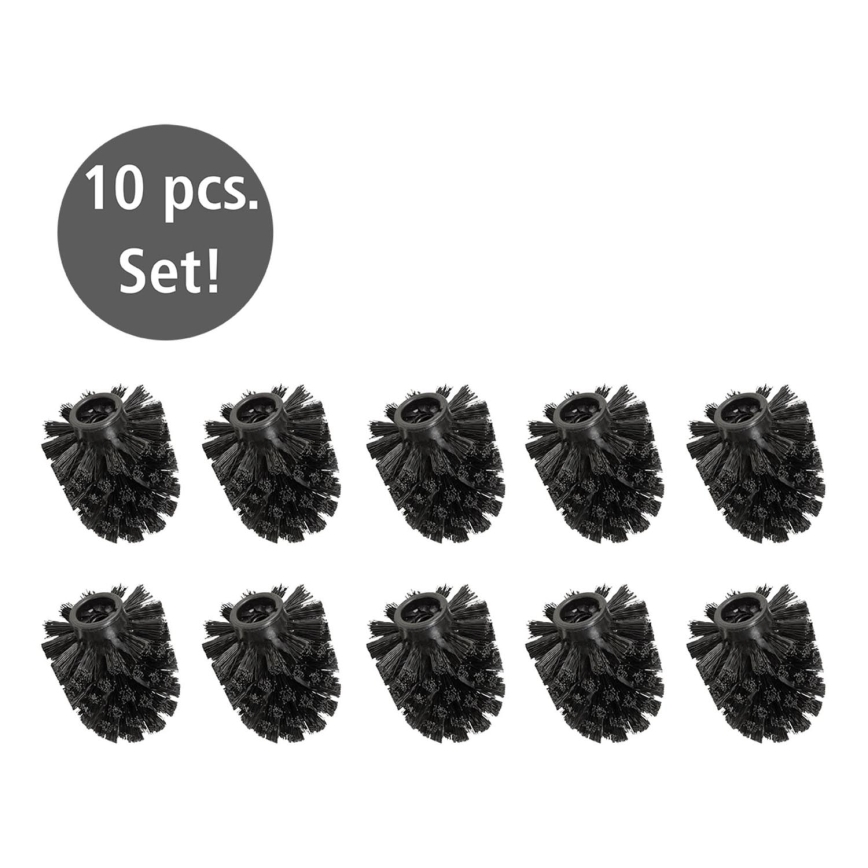 WENKO 24090800 - Testina di ricambio per scopino WC 8x9,3 cm, nera