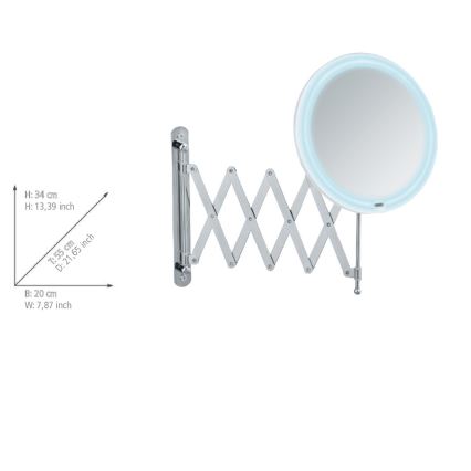 WENKO 24102100 - Specchio BARONA 20x34 cm, finitura cromata lucida