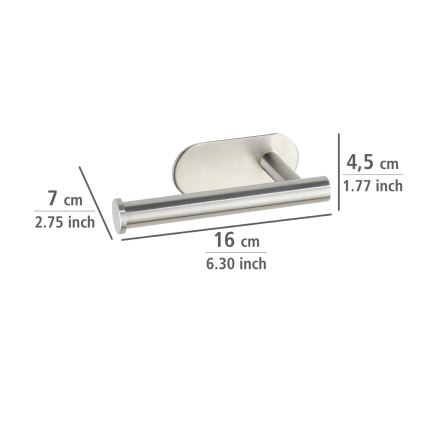 WENKO 24166100 - Portarotolo per carta igienica TURBO-LOC OREA MATT 16x7 cm acciaio inox/argento