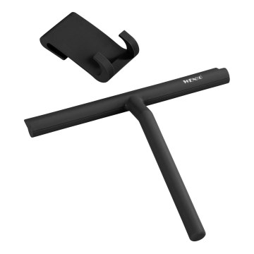 WENKO 24171100 - Raschietto per doccia MOLA 21x24,5 cm acciaio inox/nero