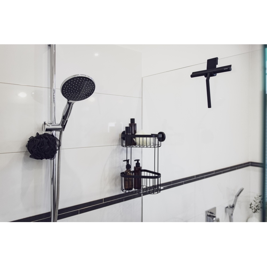 WENKO 24171100 - Raschietto per doccia MOLA 21x24,5 cm acciaio inox/nero