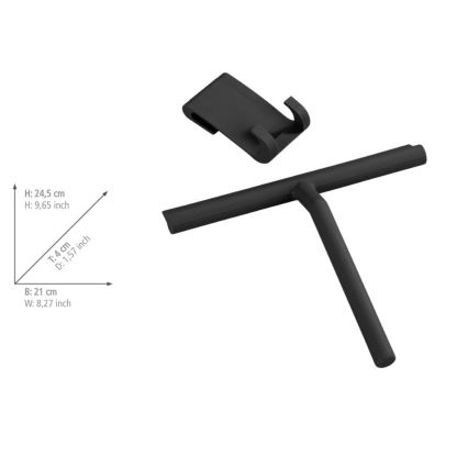 WENKO 24171100 - Raschietto per doccia MOLA 21x24,5 cm acciaio inox/nero