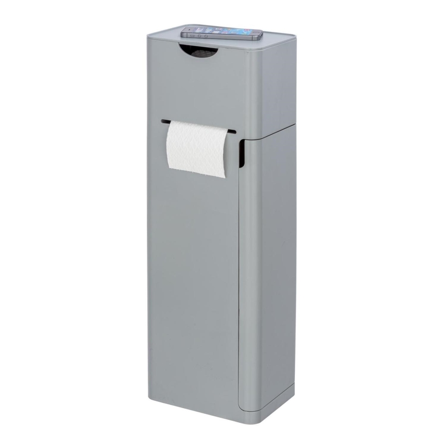 WENKO 24213100 - Scopino per WC IMON 20x58,5 cm grigio