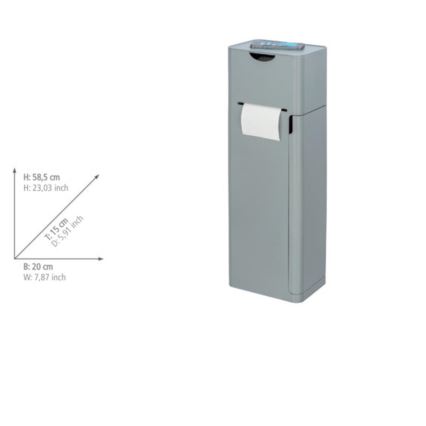 WENKO 24213100 - Scopino per WC IMON 20x58,5 cm grigio