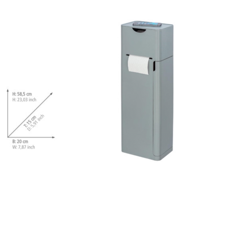 WENKO 24213100 - Scopino per WC IMON 20x58,5 cm grigio