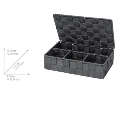 WENKO 24223100 - Cestino ADRIA 26x17 cm grigio/antracite
