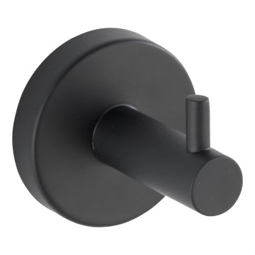 WENKO 24232100-Gancio BOSIO BLACK 5,5x5,5 cm in acciaio inossidabile/argento