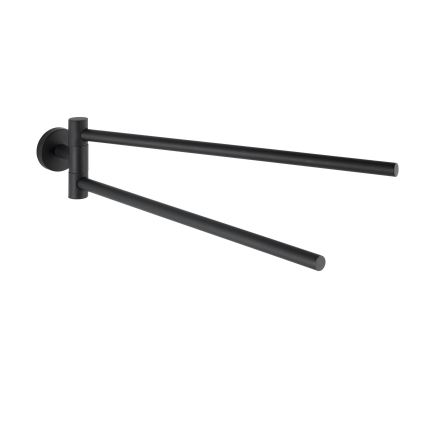 WENKO 24238100-Porta asciugamani BOSIO BLACK 5,5x43 cm acciaio inox/argento
