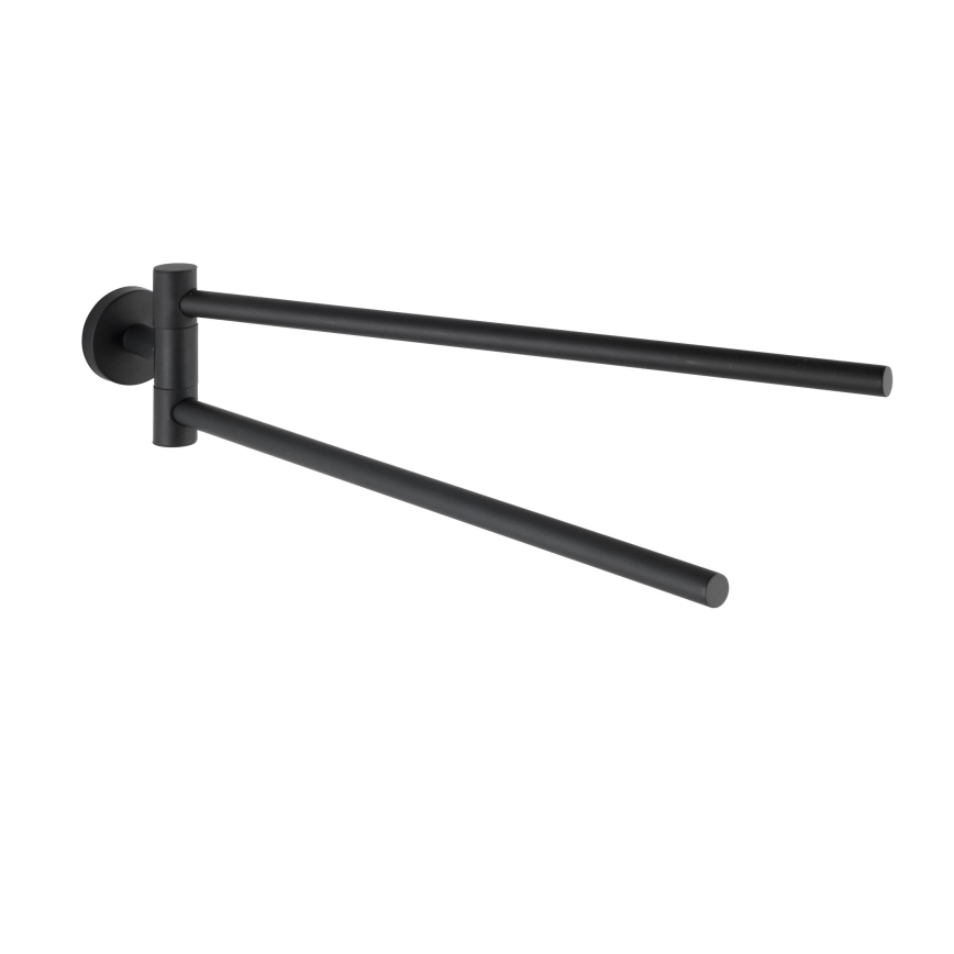 WENKO 24238100-Porta asciugamani BOSIO BLACK 5,5x43 cm acciaio inox/argento