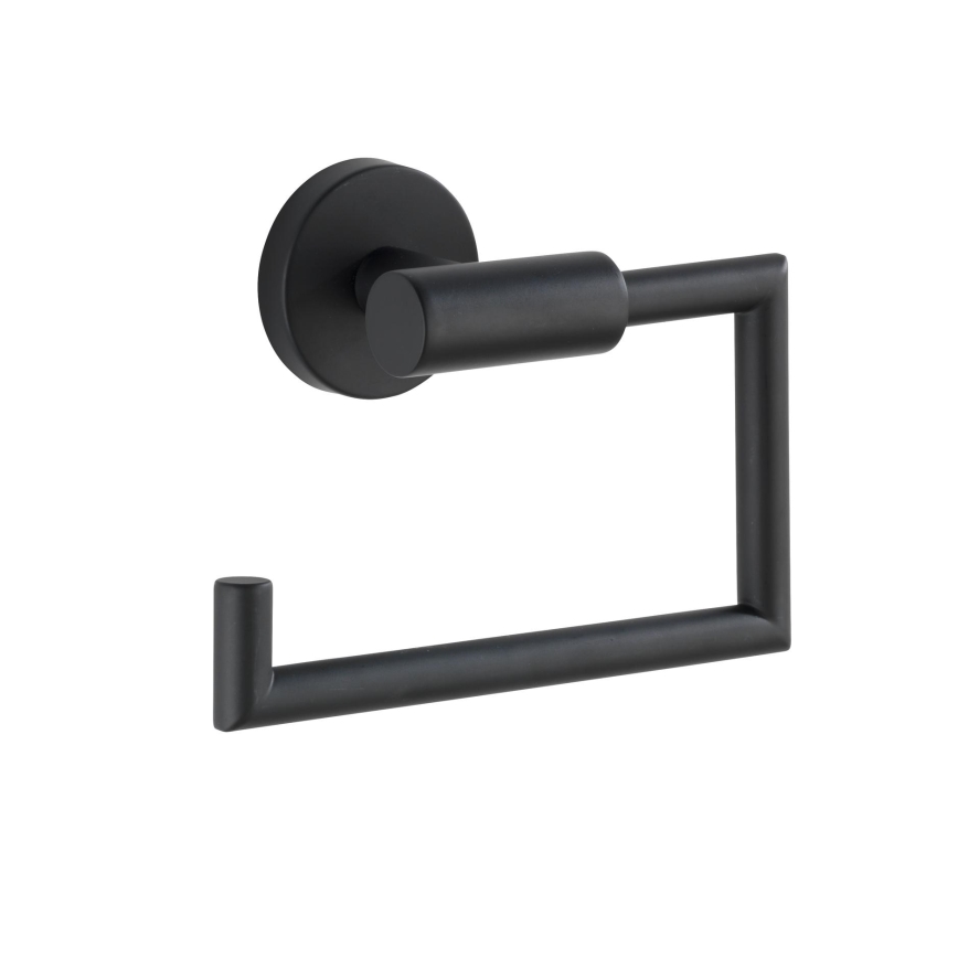WENKO 24240100- Porta rotolo per carta igienica BOSIO BLACK 15x10,5 cm in acciaio inox/argento