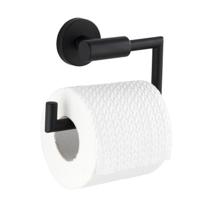 WENKO 24240100- Porta rotolo per carta igienica BOSIO BLACK 15x10,5 cm in acciaio inox/argento