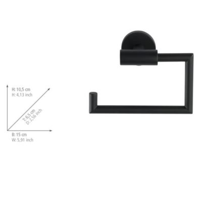 WENKO 24240100- Porta rotolo per carta igienica BOSIO BLACK 15x10,5 cm in acciaio inox/argento