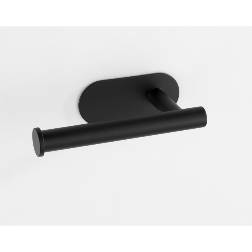 WENKO 24287100-Porta rotolo per carta igienica TURBO-LOC OREA BLACK 16x7 cm acciaio inox/nero