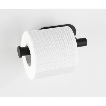 WENKO 24287100-Porta rotolo per carta igienica TURBO-LOC OREA BLACK 16x7 cm acciaio inox/nero